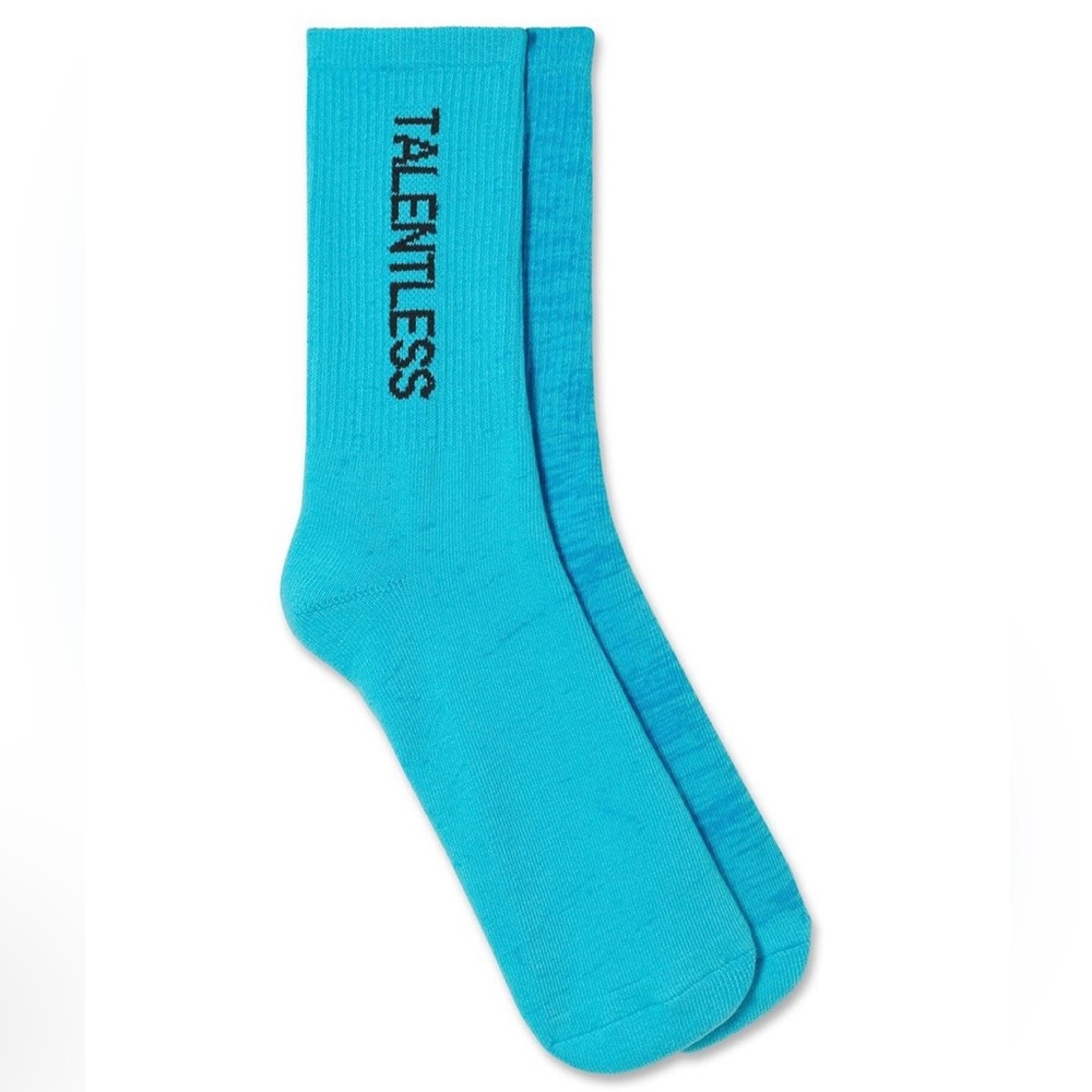 NWOT Talentless vertical tube sock highlighter - aqua